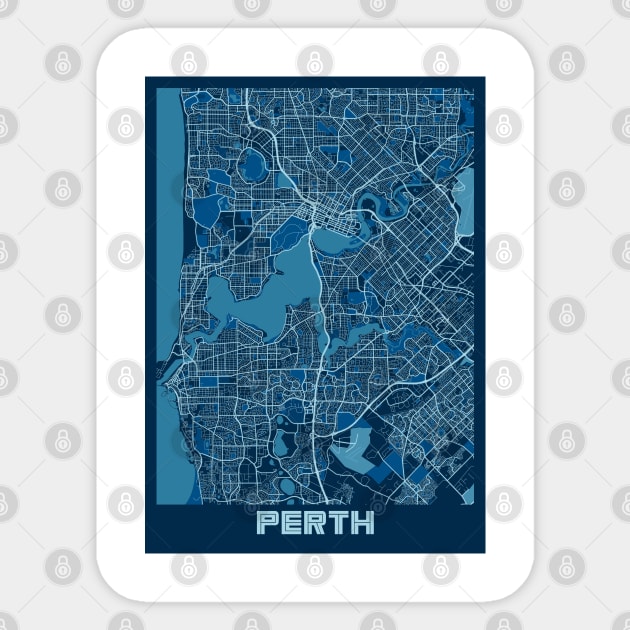 Perth - Australia Peace City Map Sticker by tienstencil